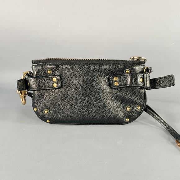 CHLOE Paddington Clutch Black Gold Pebble Grain Leather Handbag - Picture 3 of 7